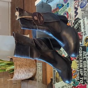 Born patchwork leather heeled ankle boots